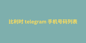 比利时 telegram 手机号码列表